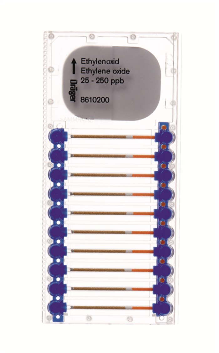 Detektionsstreifen zur Messung von Ethylenoxid-Gaskonzentrationen 25-250 ppb.