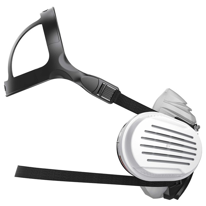 Dräger X-plore 3300 Halbmaske Seitliche Ansicht der Dräger Halbmaske mit Filter.