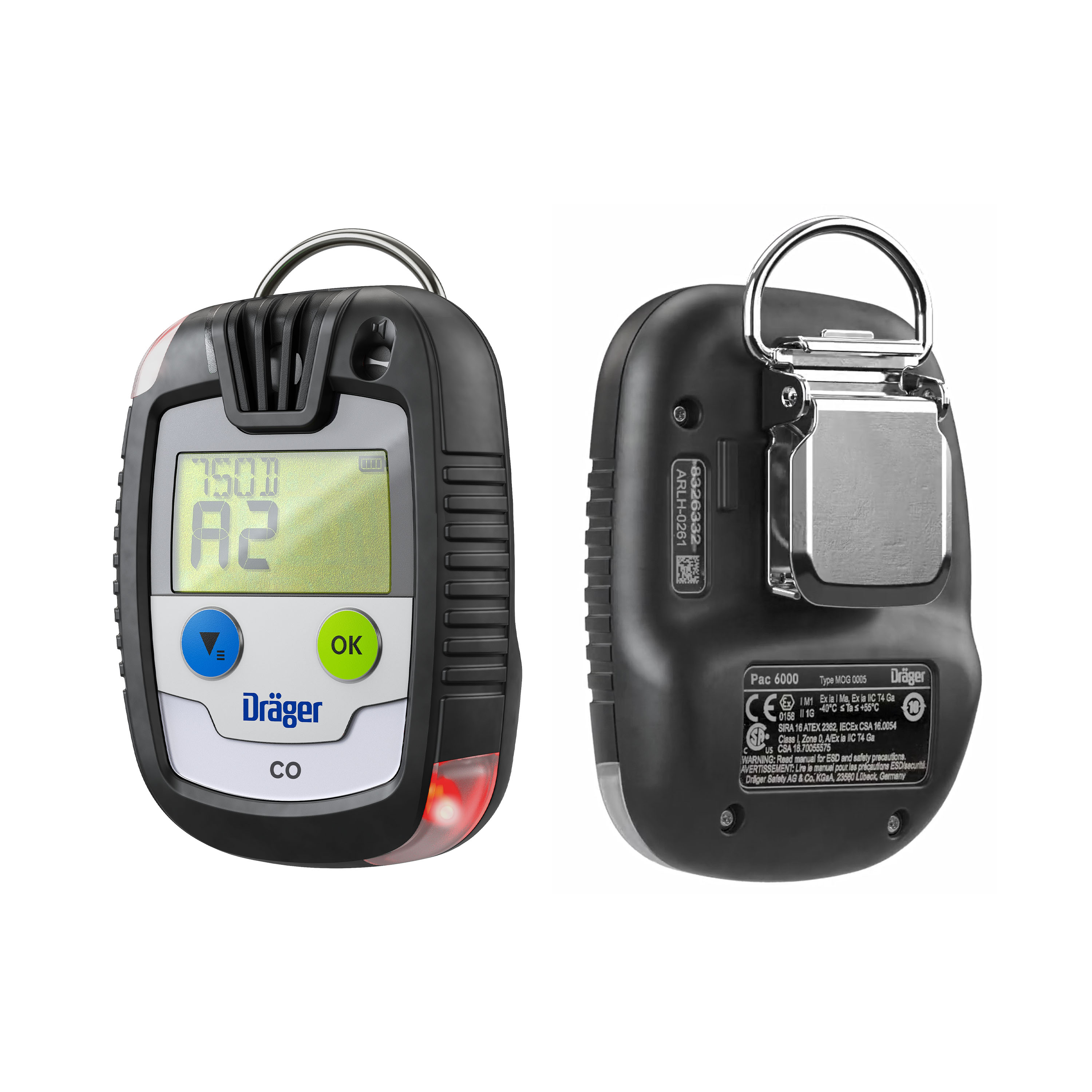 Dräger Pac 6000 für Kohlenstoffmonoxid für Feuerwehranwendungen (CO)