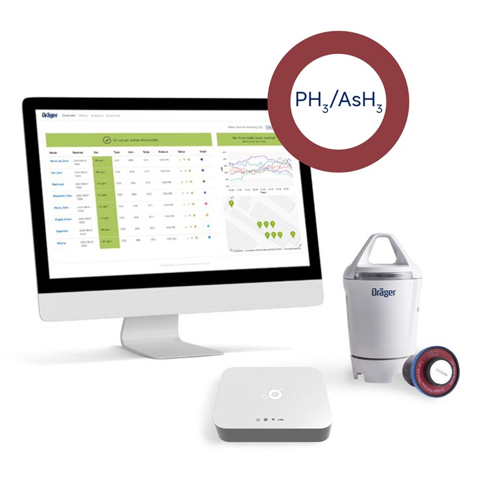 Dräger X-node System mit Gateway und PH3/AsH3 Sensor