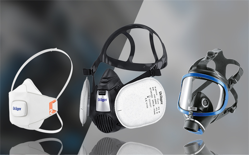 Dräger Atemschutzmasken Sortiment 3 Atemschutzmasken: FFP2, Halbmaske und Vollmaske