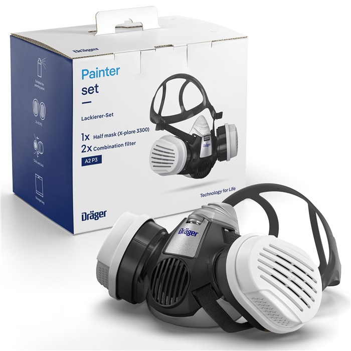 Dräger X-plore 3300 Halbmaske Lackiererset mit A2 P3 Filtern in Größe M
