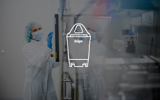 Wasserstoffperoxid Sicherheitstechnik Dräger Produkt in Laborumgebung für Wasserstoffperoxid.