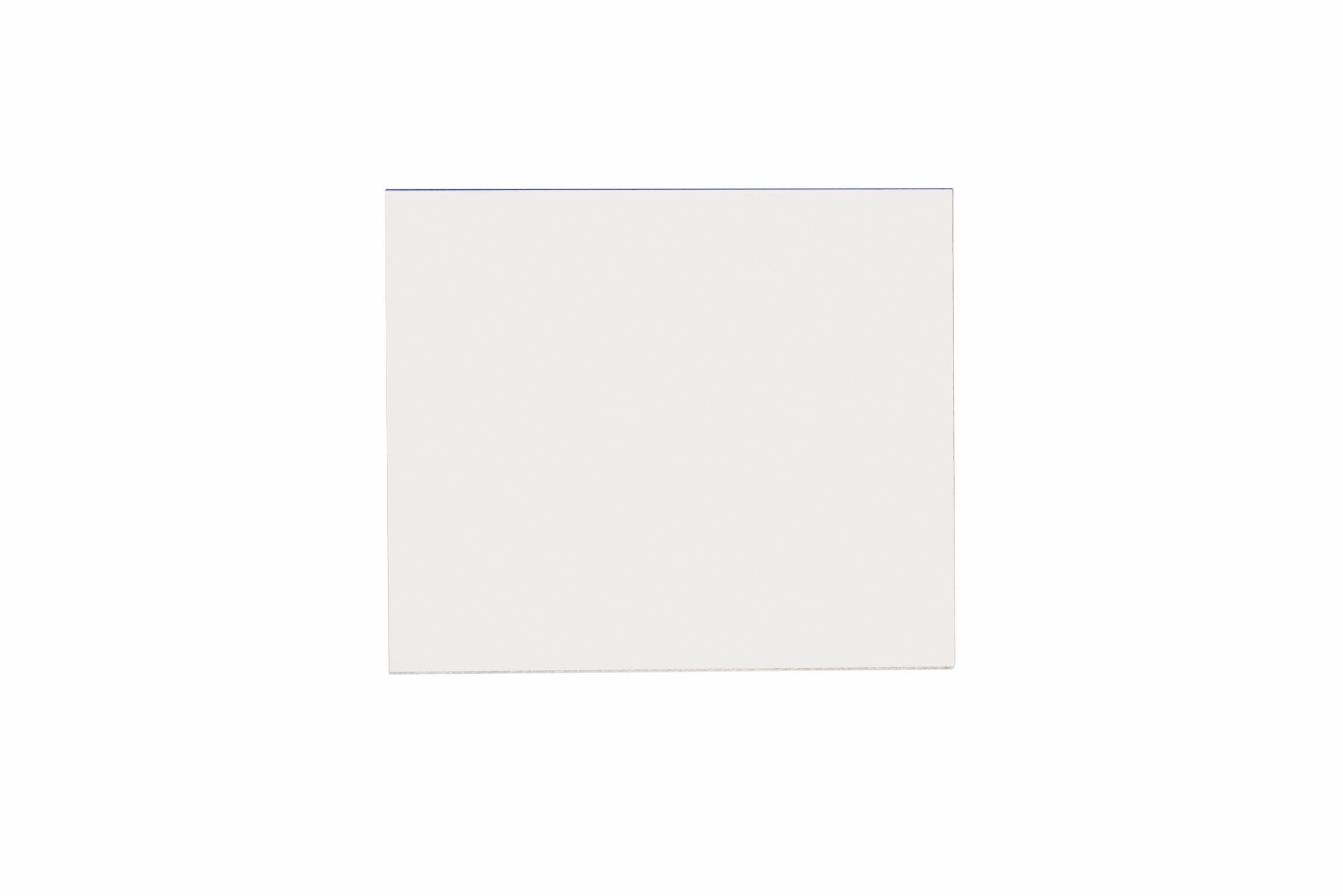 Weiße, quadratische Scheibe zur Verwendung in Schweißerschutzprodukten.