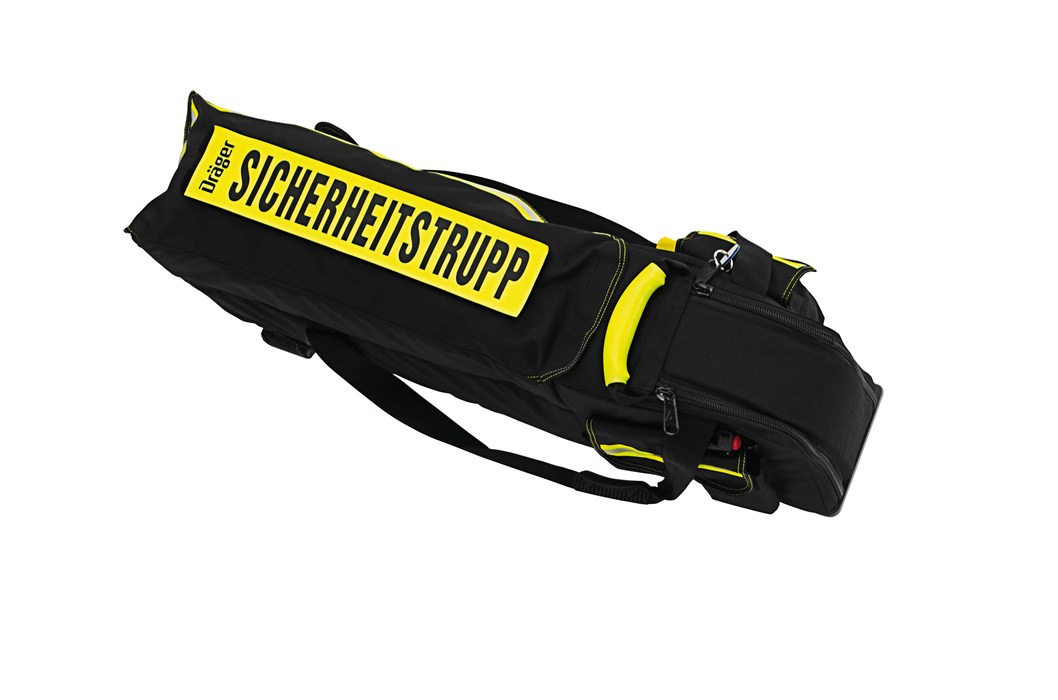 Dräger Sicherheitstrupp Tasche Schwarze Tasche mit gelbem "Sicherheitstrupp"-Schriftzug.
