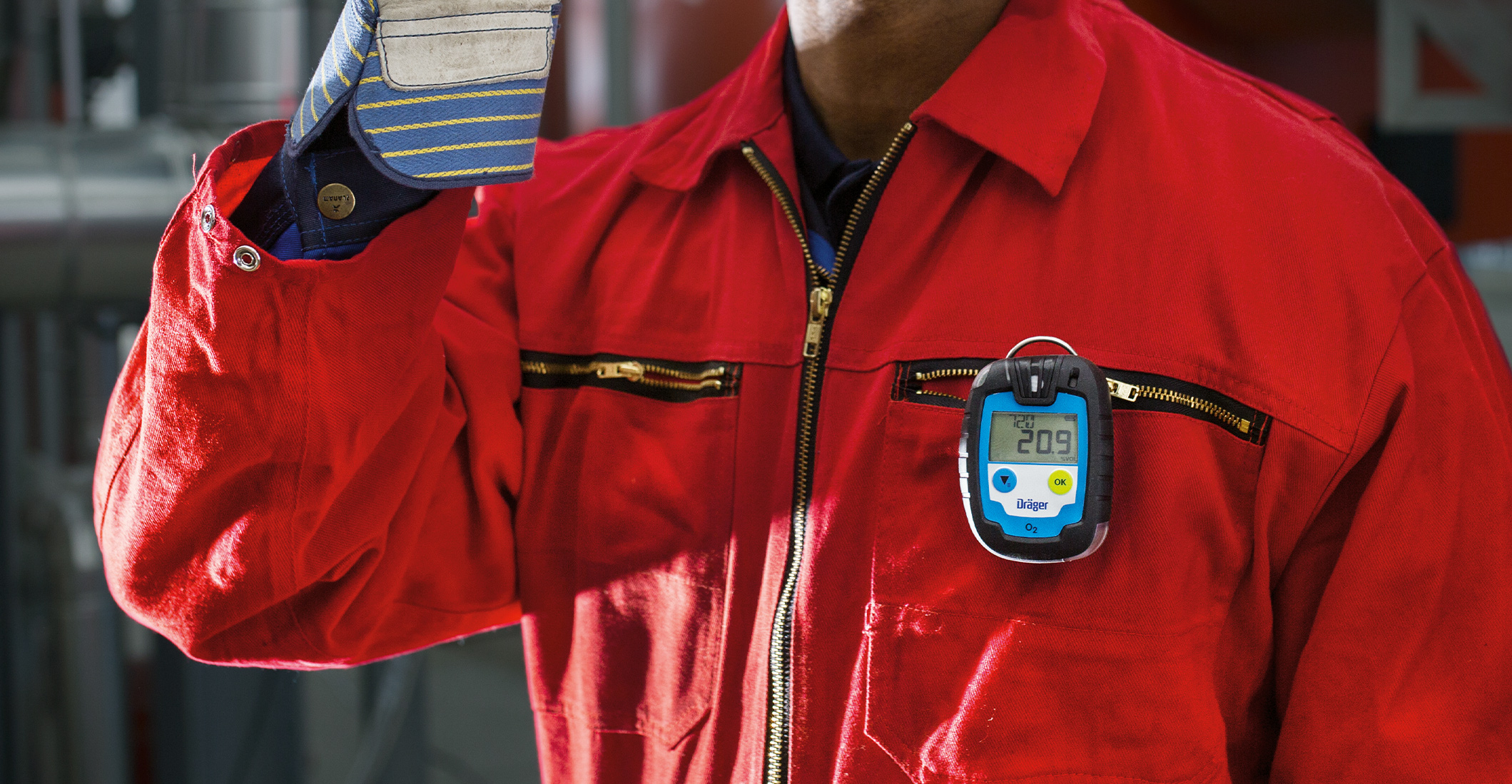 Arbeiter mit Atemschutz