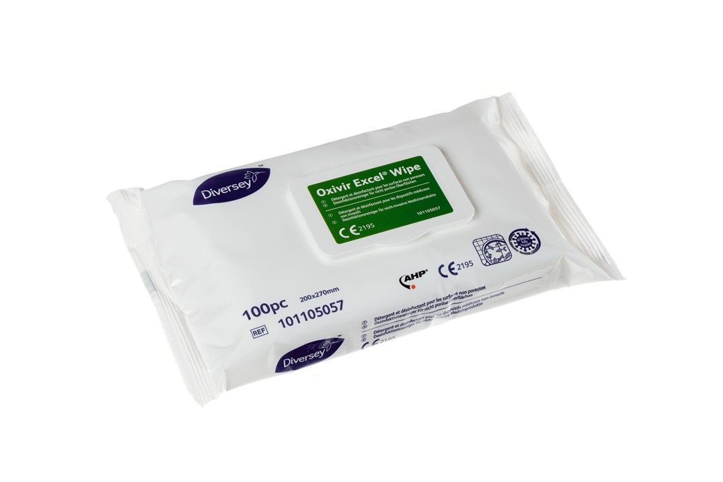 Desinfektionstücher Oxivir Excel Packung Oxivir Excel Desinfektionstücher, 100 Stück.