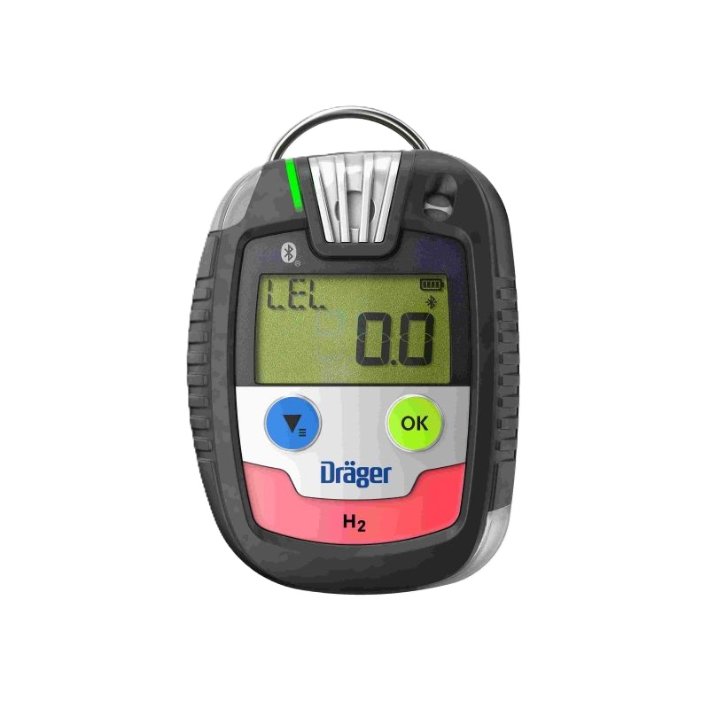 Gasdetektor Dräger H2 Sicherheitsgerät Tragbarer Gasdetektor mit Anzeige für LEL und OK-Taste.