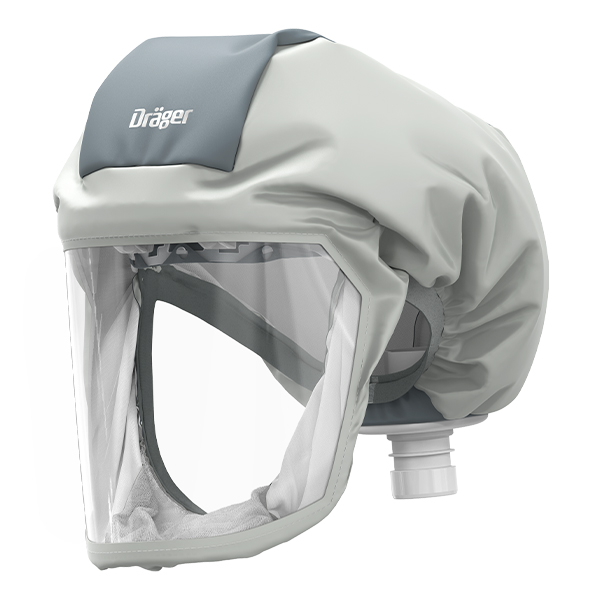 Dräger X-plore 8000 Kurze Haube Premium Schutzhaube mit transparentem Visier für Atemschutzserien.