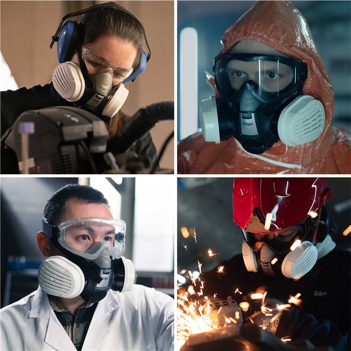Halbmaske X-plore 3300 in industriellen Anwendungen.