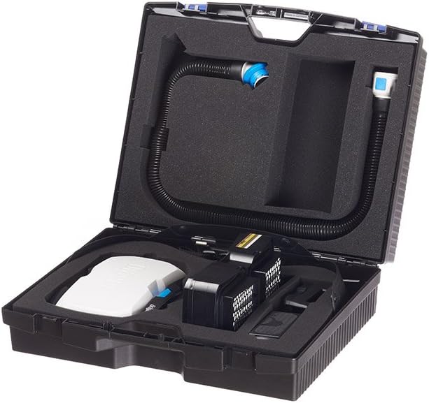 Dräger X-plore 8000 Aufbewahrungsbox Geöffnete schwarze Box mit X-plore 8000 Ausrüstung und Zubehör.