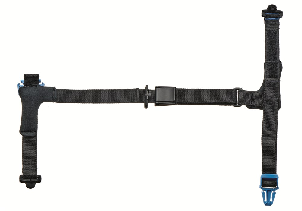 Kopfband für Schutzmaske Schwarzes Kopfband mit Schnallen für Atemschutzmaske.