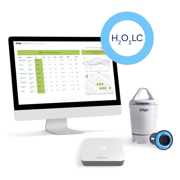 Dräger X-node System mit Gateway und H2O2 LC Sensor