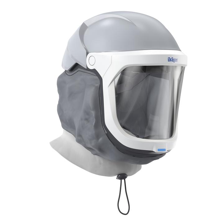 Dräger Sicherheitsschutzhelm Sicherheitshelm mit Gesichtsschutz und grauem Visier von Dräger.