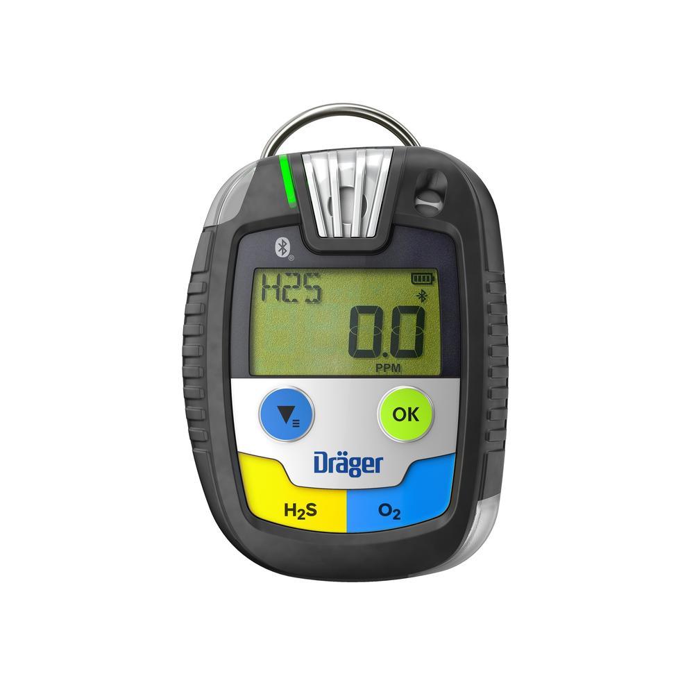 Dräger Gasmessgerät für Sicherheit Tragbares Gasmessgerät zeigt H2S und O2 Konzentration.