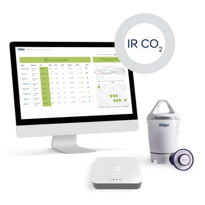 Dräger X-node System mit Gateway und IR CO2 Sensor