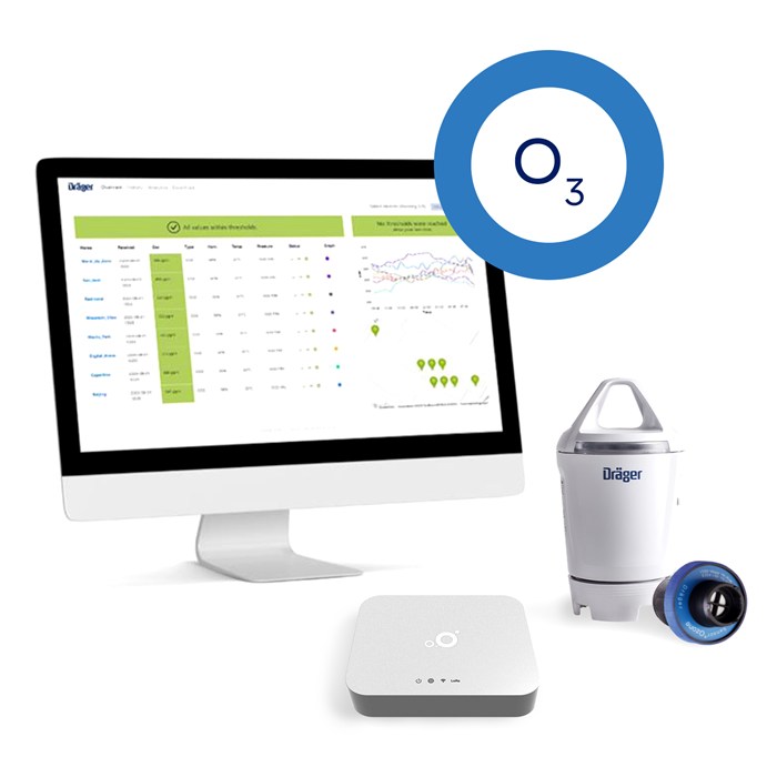 Dräger X-node System mit Gateway und O3 Sensor