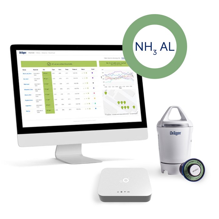 Dräger X-node System mit Gateway und NH3 AL Sensor