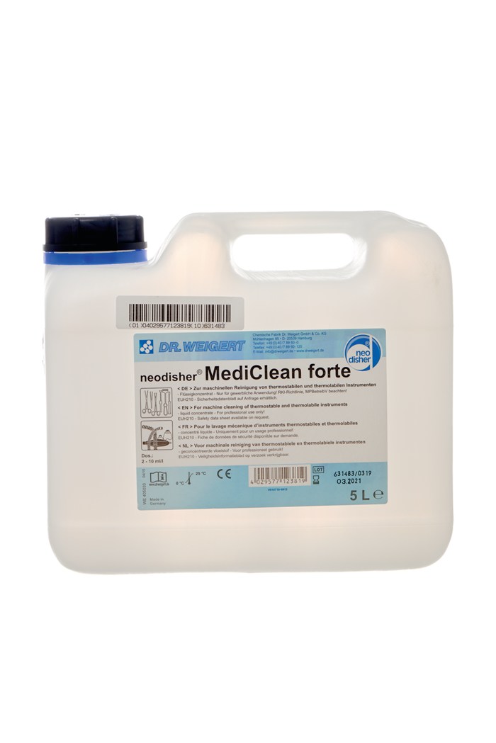 5L Kanister MediClean forte mit Labelansicht.