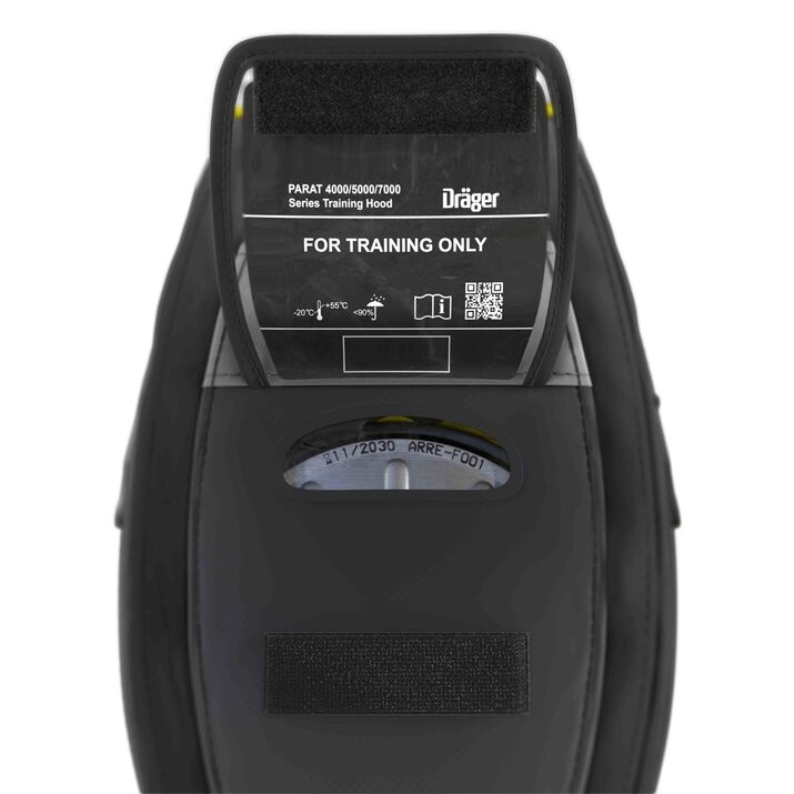 Nahaufnahme des Dräger Parat Softpack Trainingspackets, gekennzeichnet "For Training Only".