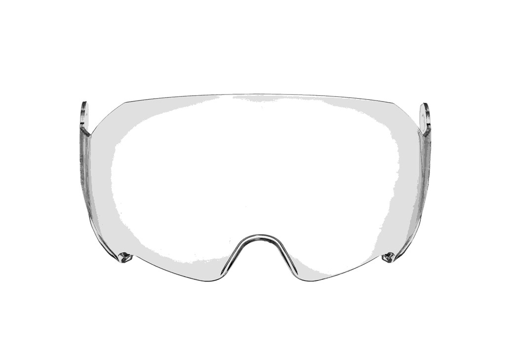 Transparente Schutzbrille mit klarer Sichtscheibe.