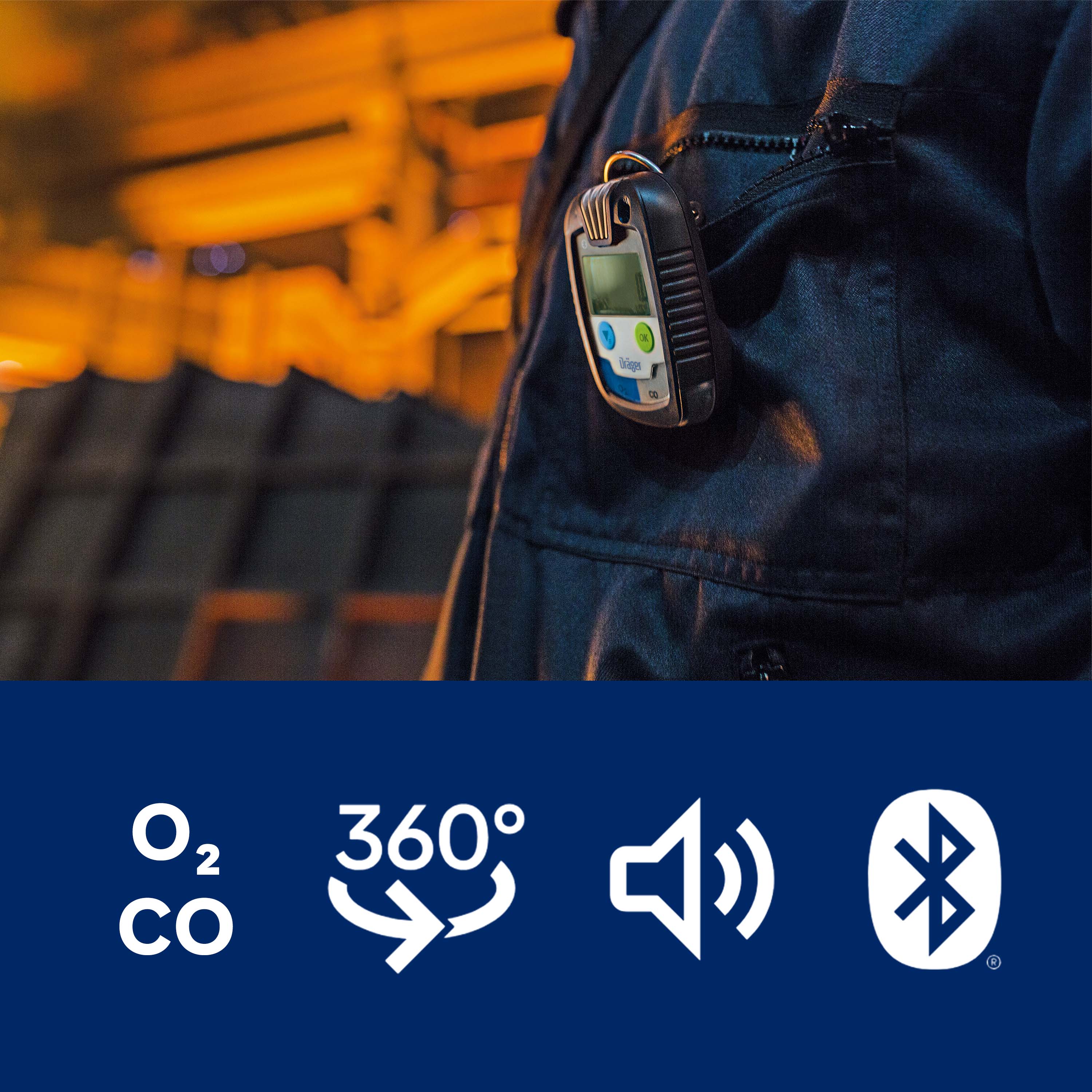 Dräger Pac 8500 für Sauerstoff und Kohlenstoffmonoxid (O₂, CO)