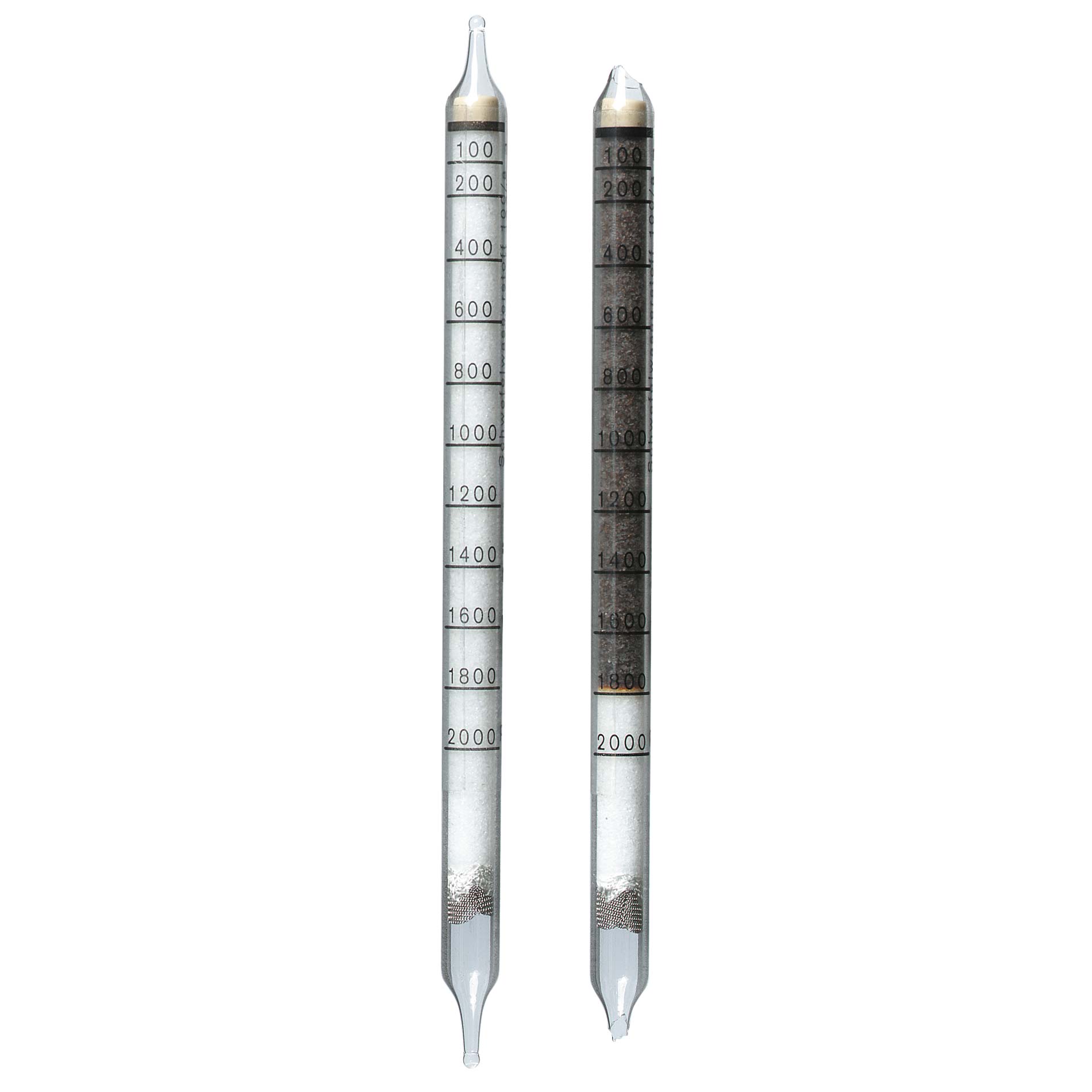Dräger Sicherheitsröhrchen CH29101 Zwei Glasröhrchen mit Skalierung zur Gasdetektion.