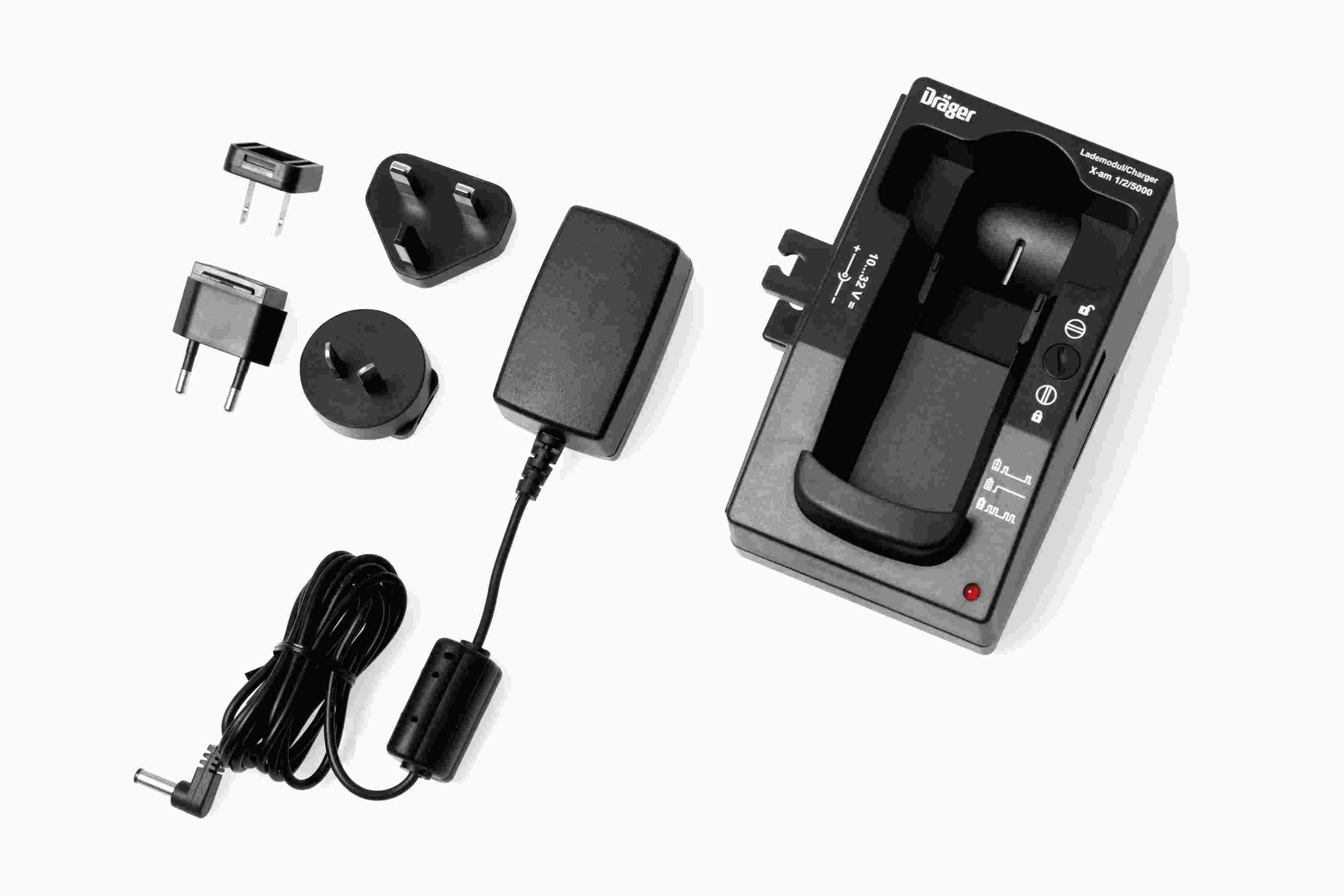Komplettes Ladegerätset mit Adapter für Dräger Produkte.