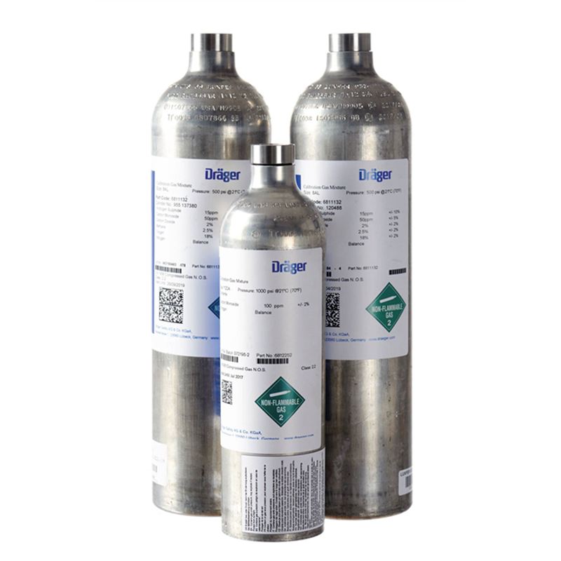 Dräger Prüfgas Chlor (Cl₂) 5 ppm in N₂ / 34 Liter, 35 bar 34 Stück