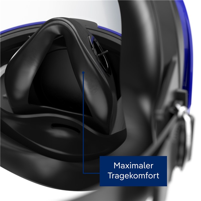Dräger X-plore 6300 Vollmaske Nahaufnahme der Vollmaske zeigt Innenraum und Komfortdetails.