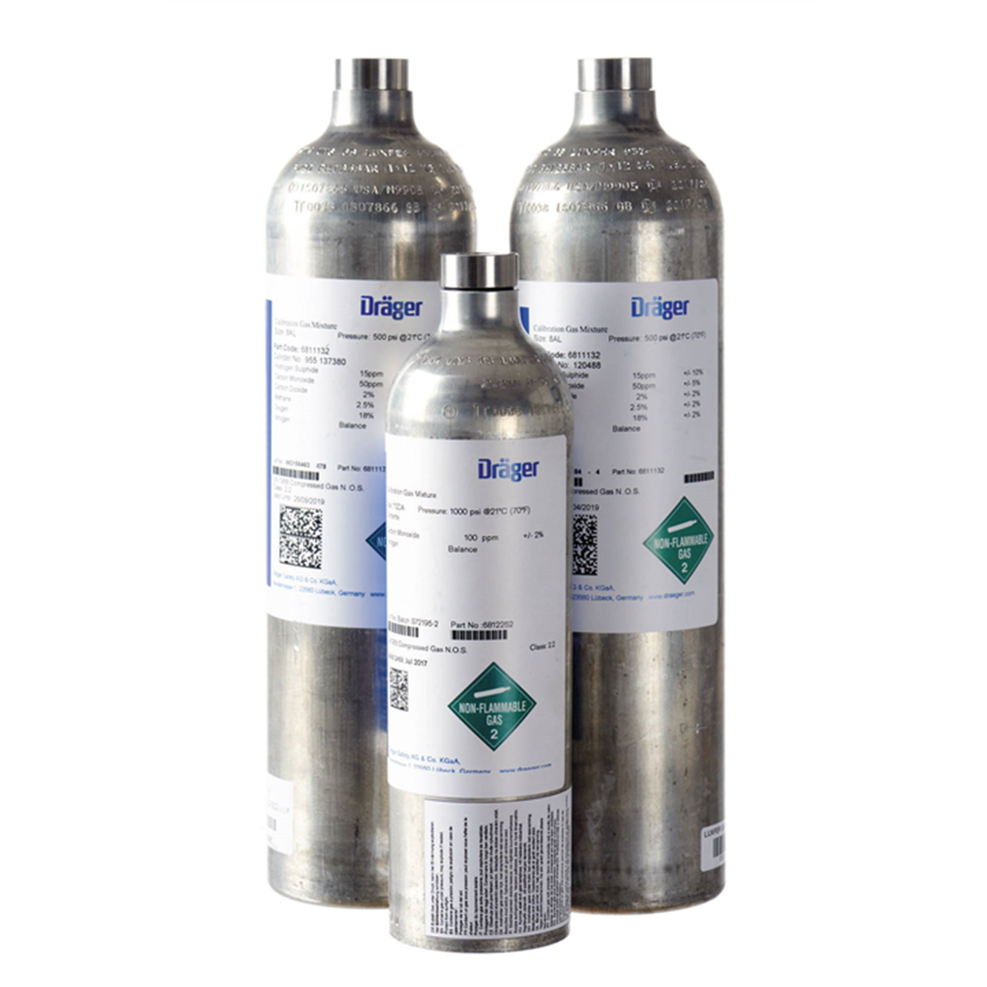 Dräger Prüfgas Ammoniak (NH₃) 50 ppm in N₂ / 60 Liter, 35 bar