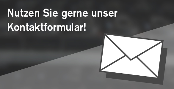 Umschlag-Icon mit Text "Nutzen Sie gerne unser Kontaktformular!"