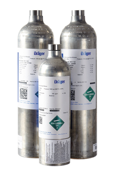 Dräger Prüfgas CH₄/H₂S/CO/CO₂/O₂ in N₂ | 112 Liter, 70 bar