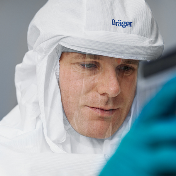 Dräger X-plore 8000 Standardhaube Weiße Schutzhaube der Dräger X-plore 8000 Serie.