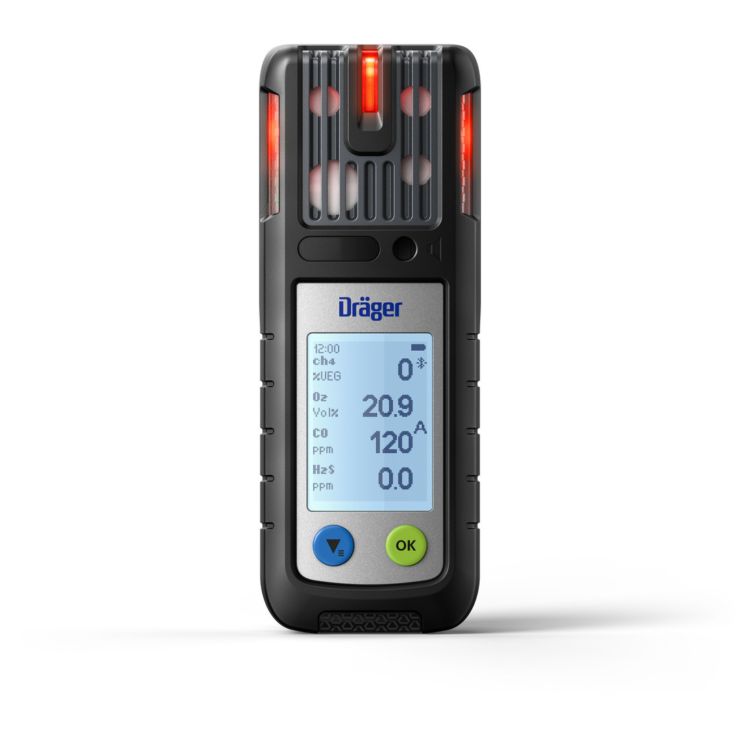 Dräger X-am 2800 - Frontalansicht mit roten Alarm Lichtern