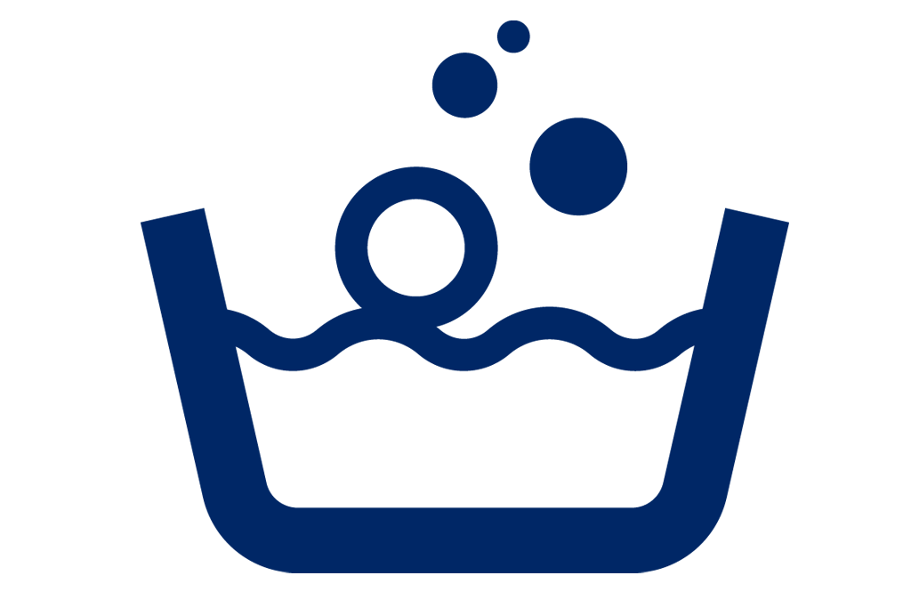 Hygiene-Symbol in Blau Blaues Icon mit Waschsymbol für Dräger Sicherheitstechnik.