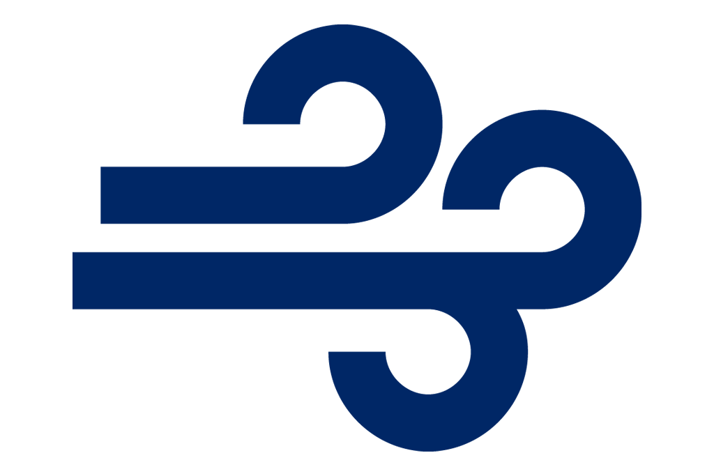 Staubgebläse Symbol in Blau Blaues Icon eines Staubgebläses für Sicherheitstechnik.