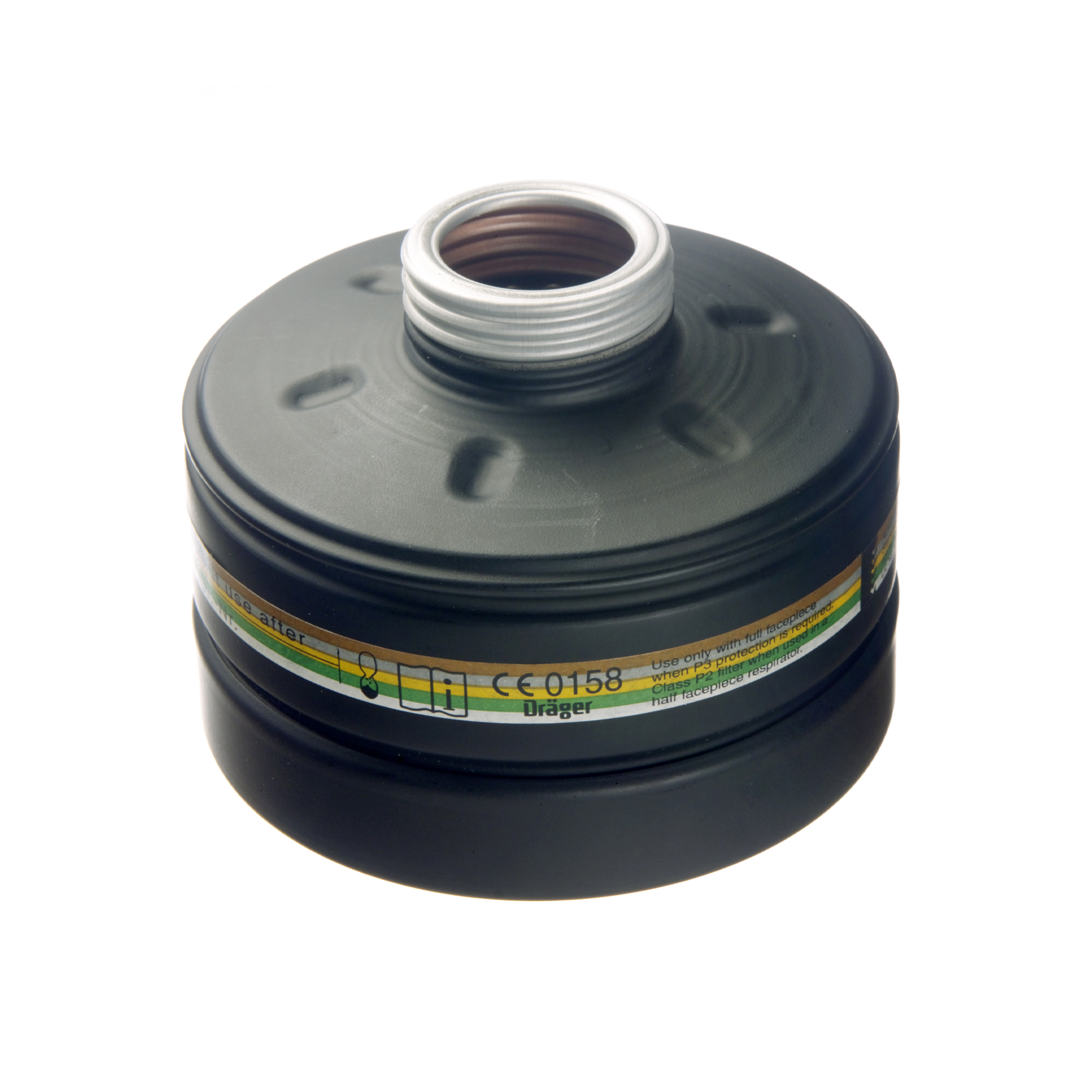 Rundes Schutzfilter für Atemgeräte, Dräger Modell Rd40.
