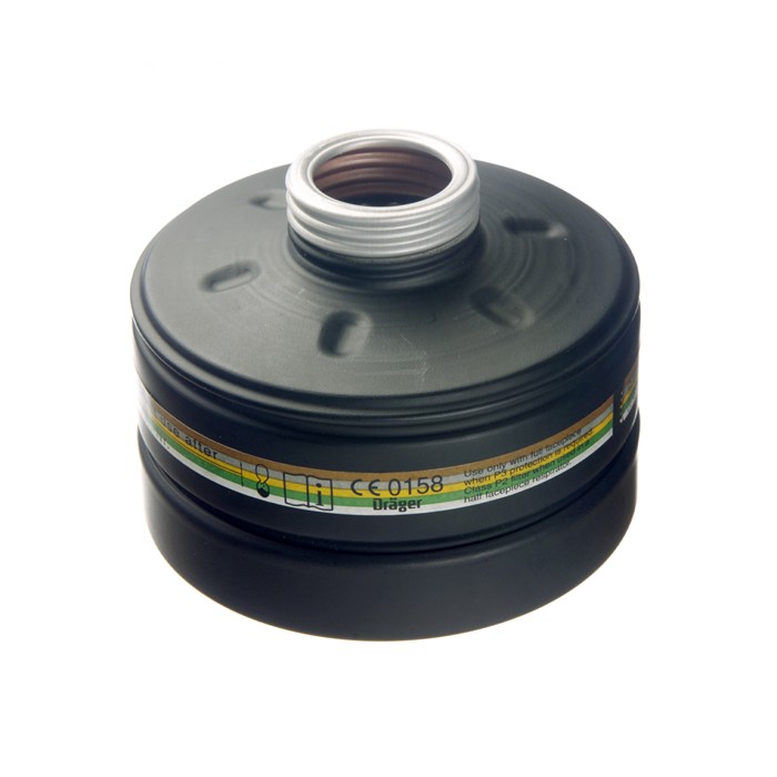 Dräger Rd40 Filter: Schutz vor Schadstoffen Rundes Schutzfilter für Atemgeräte, Dräger Modell Rd40.