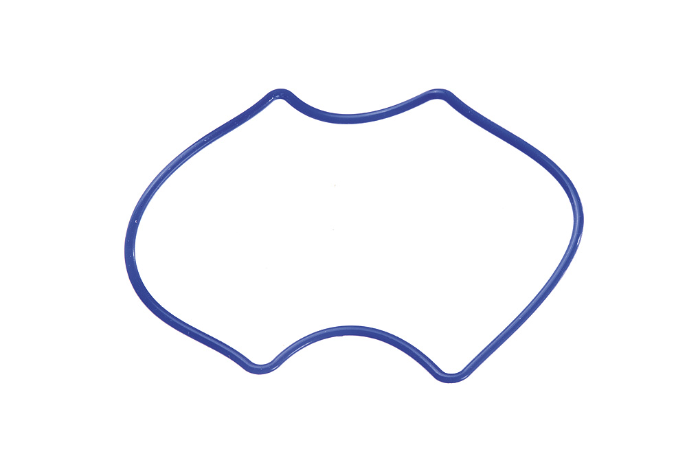 Dichtungsring für Sicherheitsprodukte Ein blauer Dichtungsring, vermutlich für Atemschutzgeräte von Dräger.