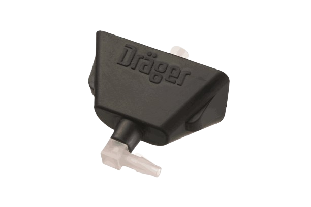 Dräger Kalibrieradapter Sicherheitstechnik Schwarzer Kalibrieradapter mit Dräger-Logo, Kunststoffgewinde.