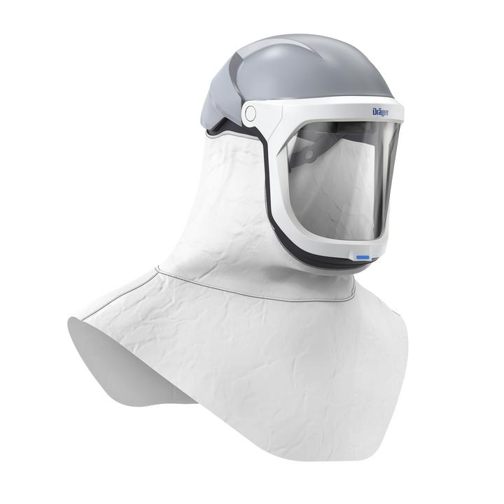 Atemschutzmaske HPS 3500 von Dräger Schutzhelm mit integriertem Visier und Nackenabdeckung.