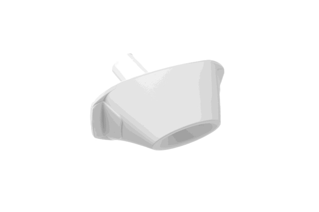 Interlock Mundstück für Sicherheitstechnik Weißes Plastikmundstück für Dräger Interlock Gerät auf weißem Hintergrund.