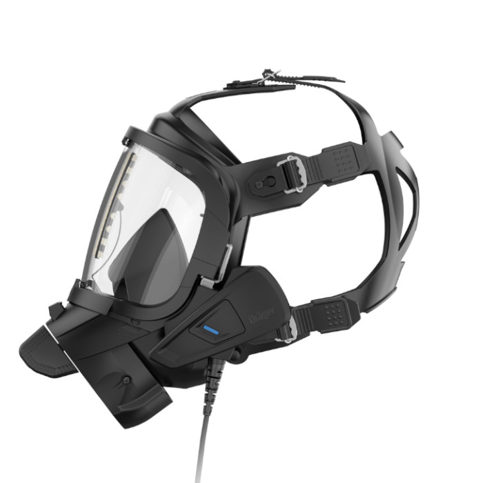 FPS Comvoice an der linken Seite einer FPS 7000 Maske angebracht