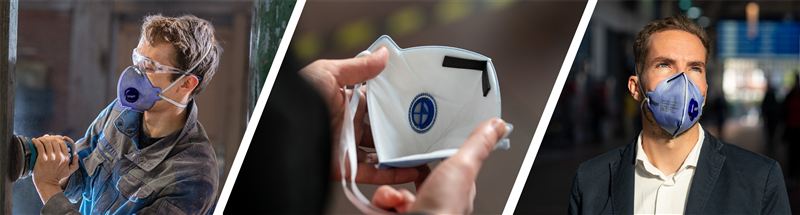 Atemschutzmaske Dräger X-plore 1710V Hände halten eine Dräger X-plore 1710V Maske.