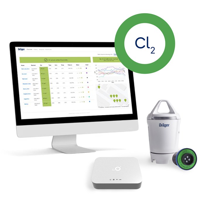 Dräger X-node System mit Gateway und Cl2 Sensor