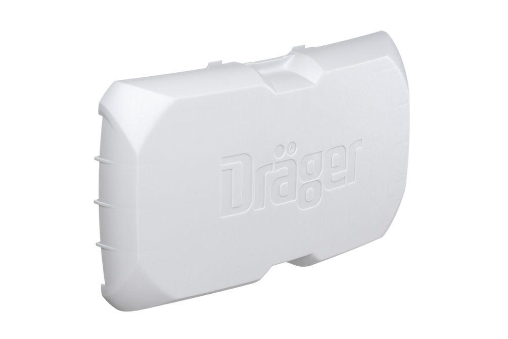 Dräger Schutzbox für Sicherheitstechnik Eine weiße Schutzbox mit Dräger-Logo, robust und kompakt.