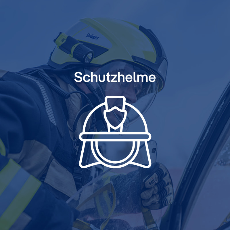Sicherheitsschutzhelme von Dräger Feuerwehrmann mit Schutzhelm bei Rettungseinsatz