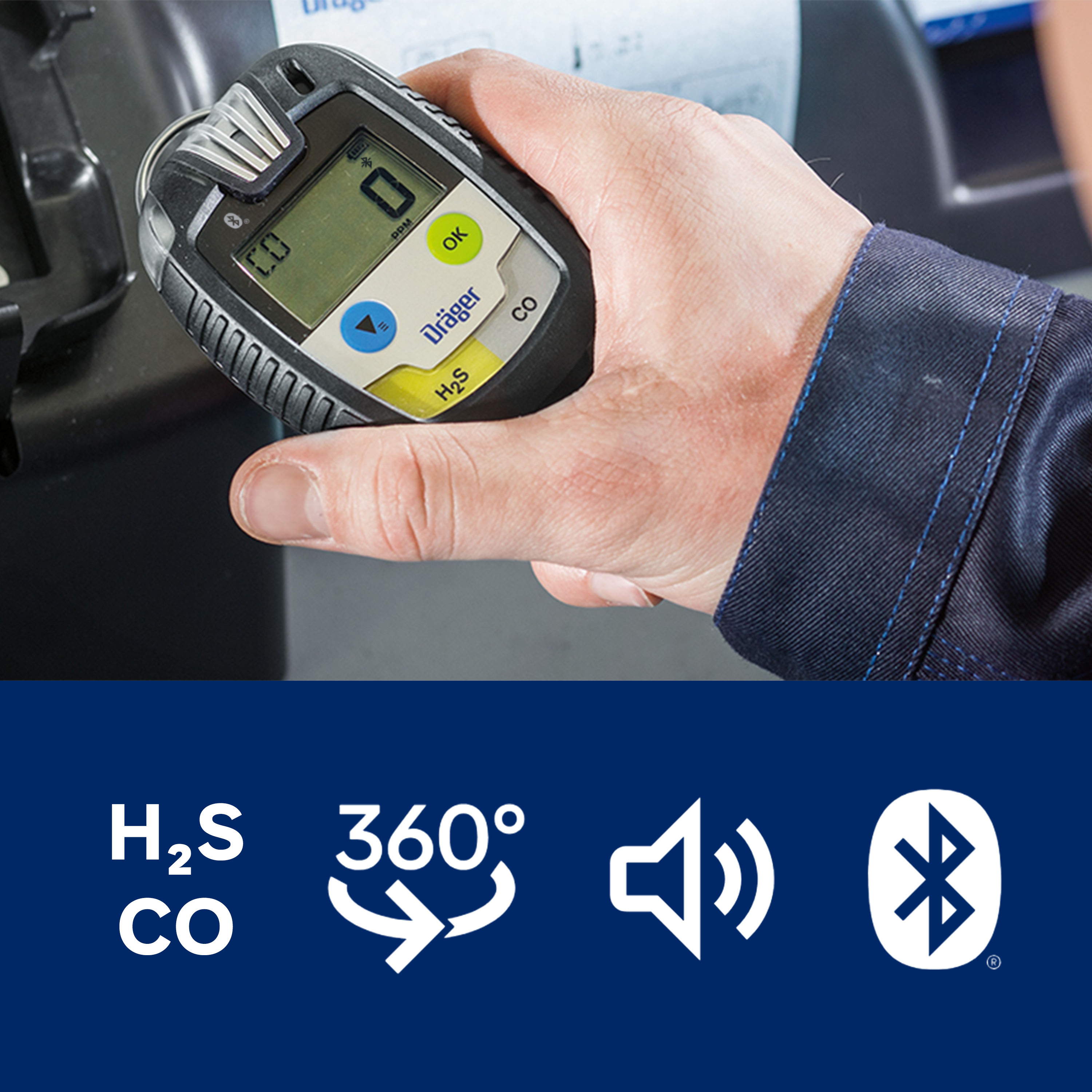 Dräger Pac 8500 für Schwefelwasserstoff und Kohlenstoffmonoxid (H₂S, CO)