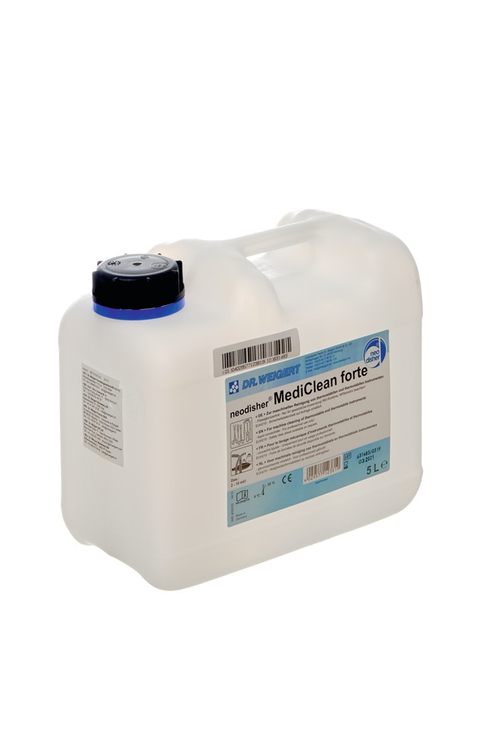 Kanister mit Dräger MediClean forte, einem professionellen Reinigungsmittel.